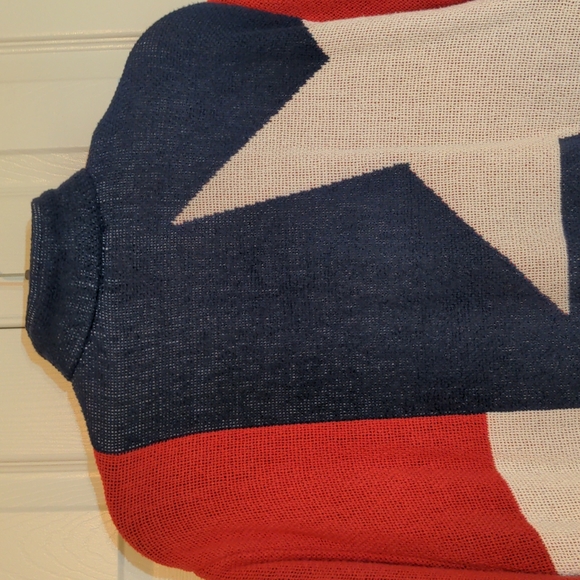 Maxson Tapestri EUC patriotic knit jacket OS red white blue star 100% cotton - Picture 7 of 15